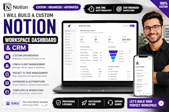 build a custom notion workspace dashboard and CRM