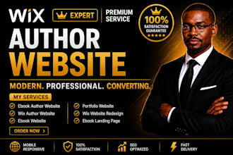 design a professional wix author website, ebook landing page, or portfolio site
