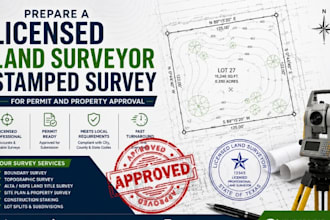 prepare a licensed land surveyor stamped survey for permit and property approval