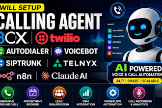 setup calling agent 3cx twilio autodialer voicebot siptrunk telnyx n8n claude ai
