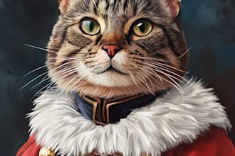 draw custom pet portrait, dog portrait, cat portrait