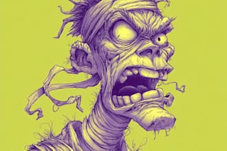 drawing zombie monster horror characters in my own style