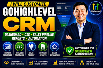 customize gohighlevel CRM dashboard CSS sales pipeline reports and automation