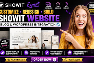 customize showit template redesign showit  website wordpress blog integration
