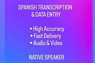 do professional spanish transcription and data entry
