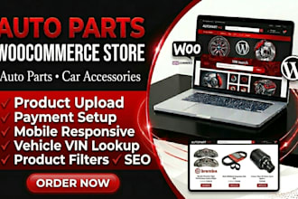 build auto part woocommerce website, auto website, car accessories website