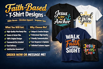 provide christian clothing t shirt graphic designs typography and bible verses