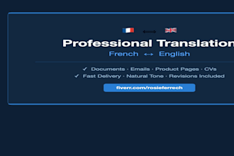 translate french to english or english to french professionally