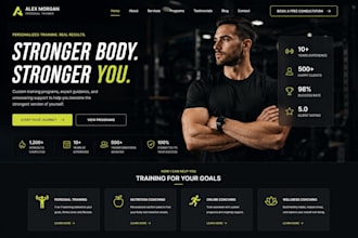 design squarespace wix wordpress fitness website personal trainer wellness coach