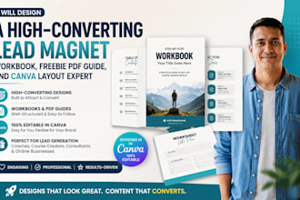 design highconverting lead magnet workbook, freebie PDF guide, and canva layout