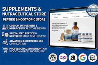 design supplement website nutraceutical store peptide store nootropic store SEO
