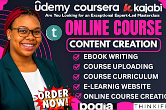 create online course content, curriculum, lesson plan and course creation