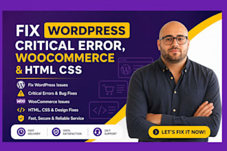 fix wordpress, critical error, woocommerce and HTML CSS