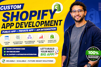 build custom shopify public private app, shopify  api integration and automation