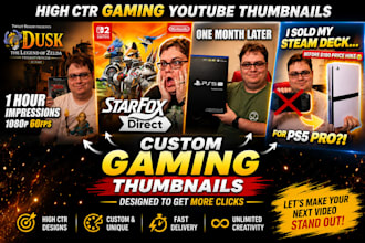 design professional gaming youtube thumbnails