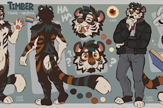 draw furry ref sheet reference sheet anthro ref sheet fursona character oc