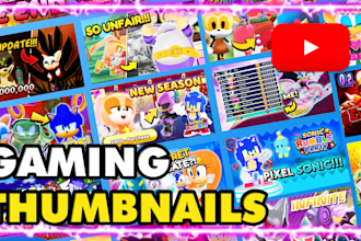 design sonic and roblox youtube thumbnails