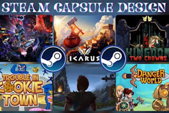 create steam capsule art and game art illustrations