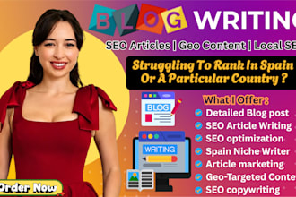 do GEO article writing spain local SEO blog posts and geo targeted web content