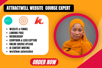 setup attractwell website getoiling launch expert online course kajabi thinkific
