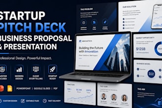 design startup pitch deck business proposal and presentation