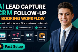 build n8n ai lead capture CRM follow up booking automation