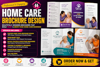 design home care, healthcare, medical, bifold, trifold brochure or flyer