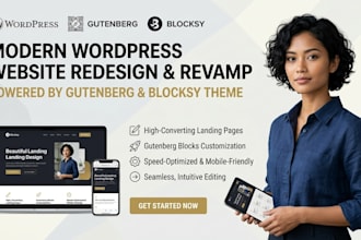 build wordpress website redesign revamp gutenberg wordpress blocksy landing page