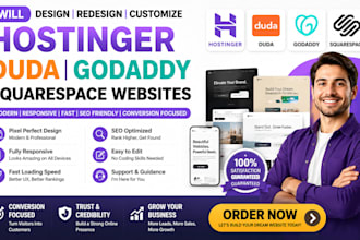 design redesign  customize hostinger duda godaddy  squarespace websites
