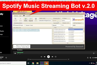 create spotify bot,music streaming bot, apple music, deezer, tidal streaming bot