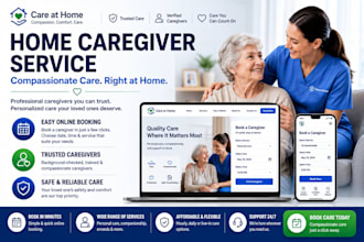 design home caregiver service website with booking features
