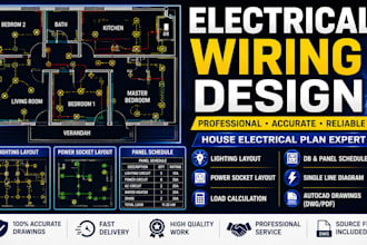 design professional electrical wiring diagram and house electrical plan