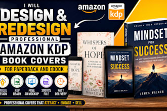 design and redesign professional amazon KDP book cover for ebook and paperback