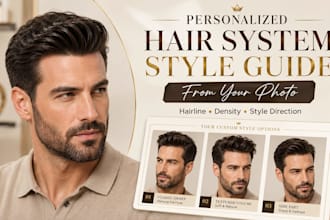 create a hair system style guide for men from your photo