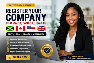 register your company in jamaica, canada, USA, and UK