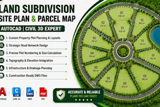do land subdivision site plan and parcel map autocad civil 3d expert