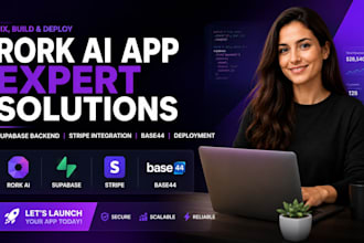 fix rork ai app, build supabase backend app deployment stripe integration base44