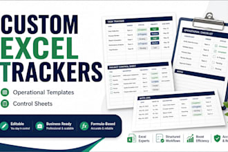 create custom excel trackers, templates, and control sheets
