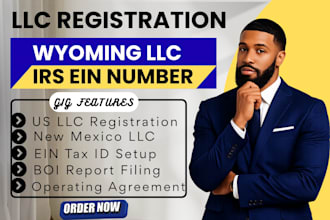 do US llc registration, wyoming llc and get ein for non US residents, boi filing