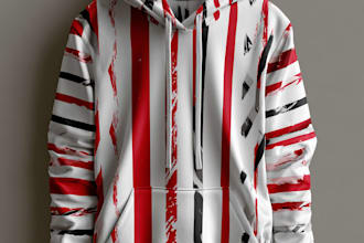 make trendy streetwear hoodie design with mockup