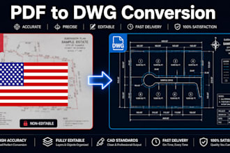 convert PDF survey drawings, subdivision plans into editable dwg autocad files