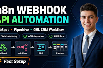 build n8n webhook API automation hubspot pipedrive ghl CRM workflow