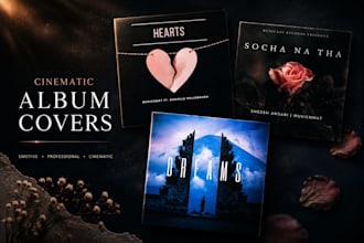 design a cinematic album cover or music artwork