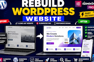 build rebuild wordpress website copy clone wordpress and create responsive site