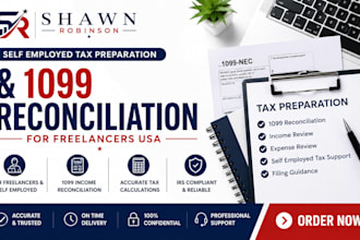 do USA self employed tax preparation and 1099 reconciliation for freelancers