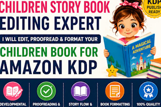 edit and proofread and format children story book for kids and picture books