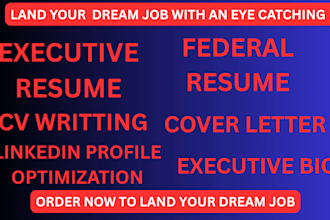 do a professional ats executive resume, CV, cover letter executive bio