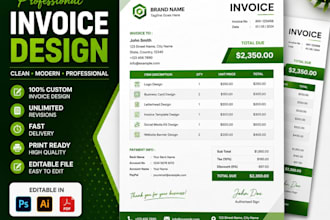 design custom invoice, receipt, letterhead, fillable PDF form