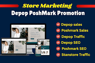 promote your poshmark listings, vendoo, ebay depop store to get sales