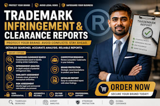 prepare detailed trademark infringement and clearance reports for your brand